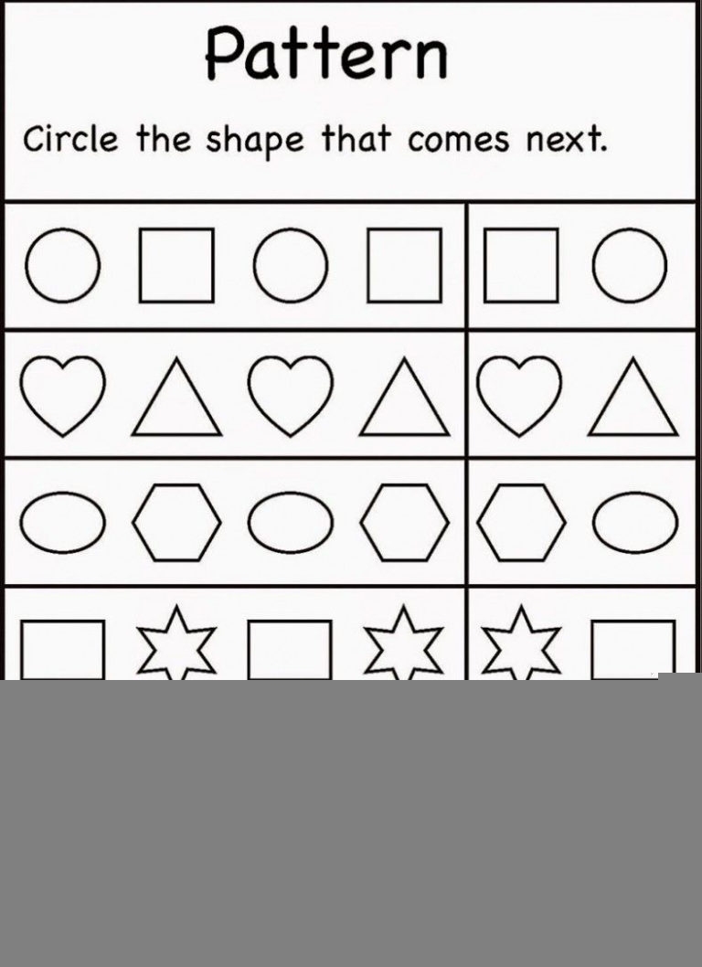 4 Year Old Worksheets Printable Pattern Worksheet Preschool Worksheets