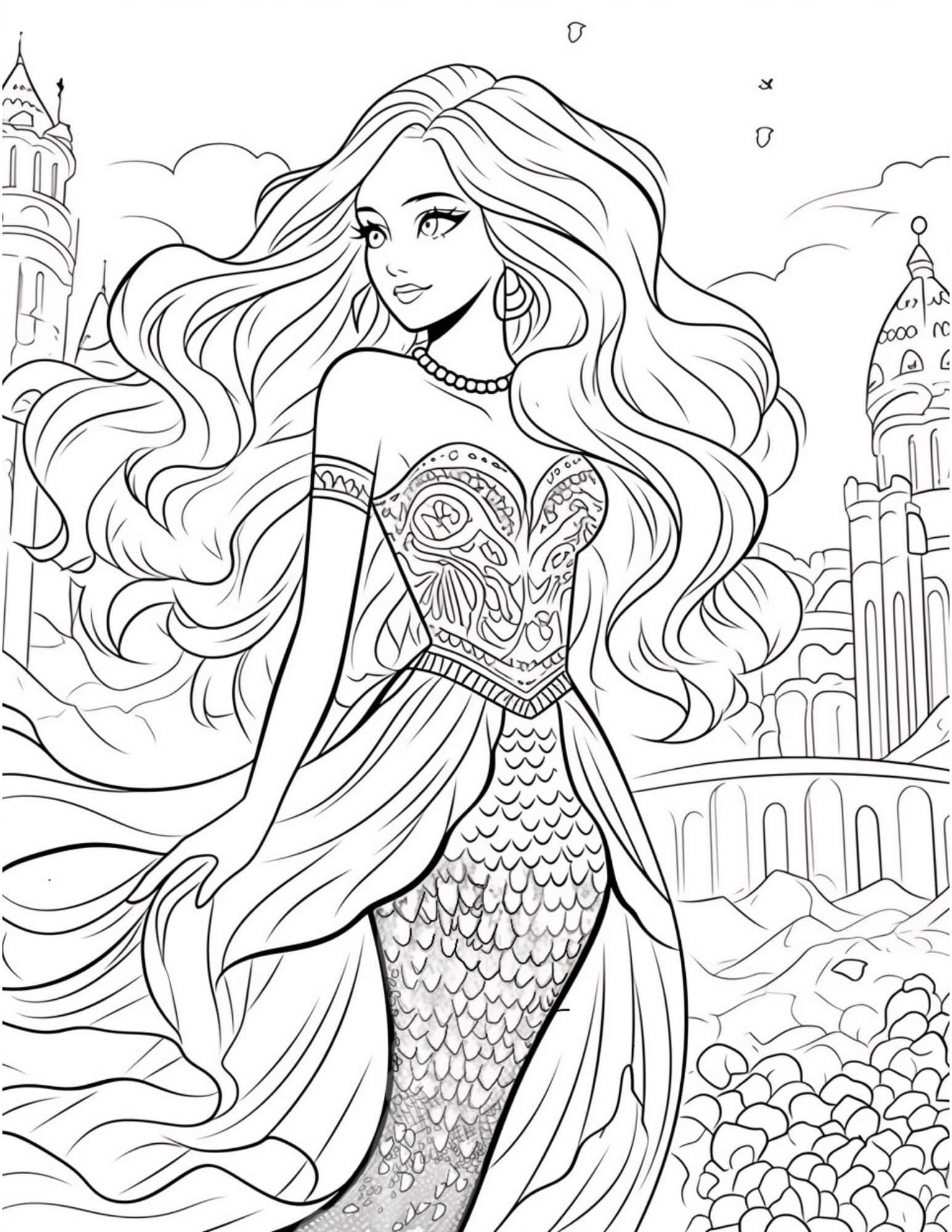 44 Mermaid Coloring Pages For Kids And Adults Our Mindful Life