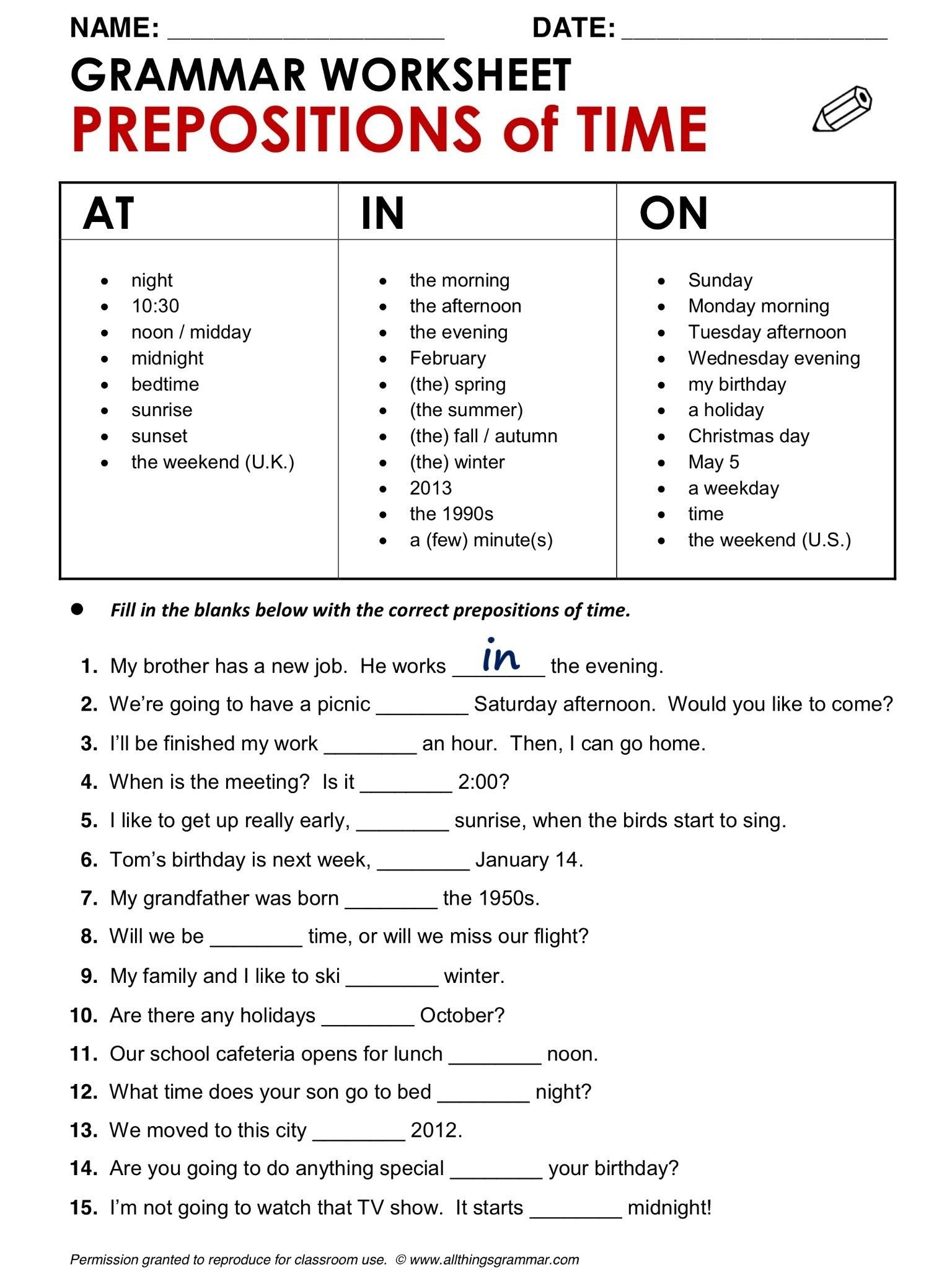 5 Grade English Worksheets Free Language Worksheets