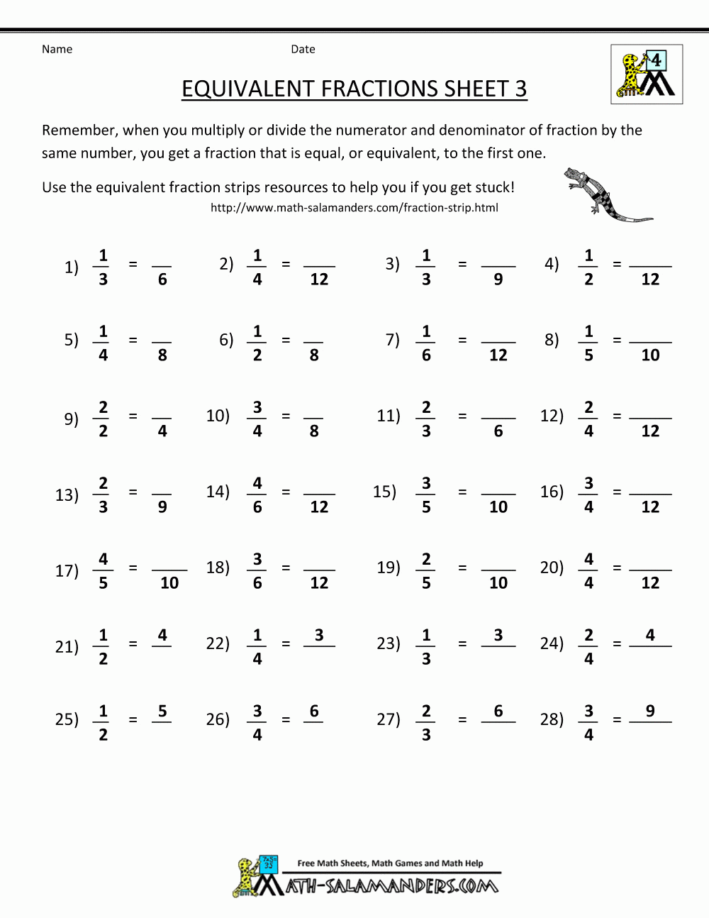 50 Equivalent Fractions Worksheet Pdf Chessmuseum Template Library