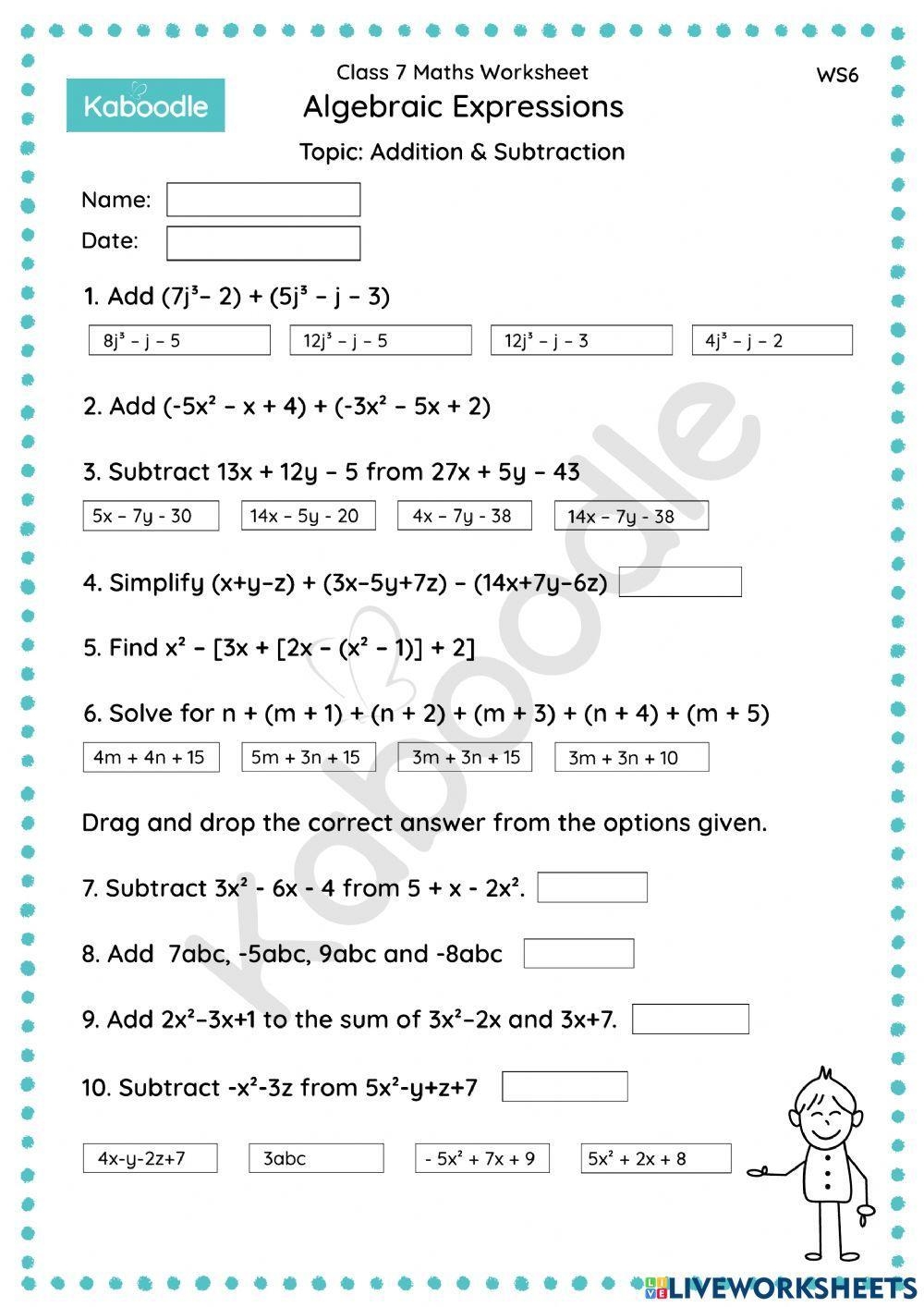 50 Expressions Worksheets For 7th Grade On Quizizz Free Printable 