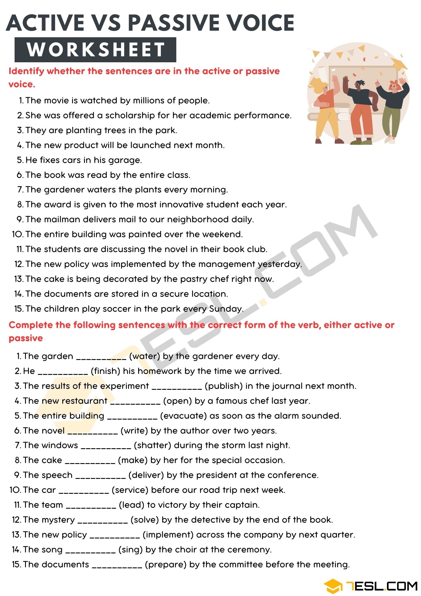 Active Vs Passive Voice Exercises Active Vs Passive Voice 