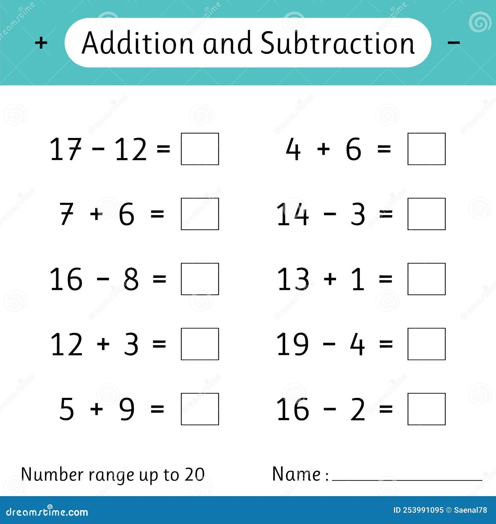 Addition And Subtraction Worksheet teacher Made Worksheets Library
