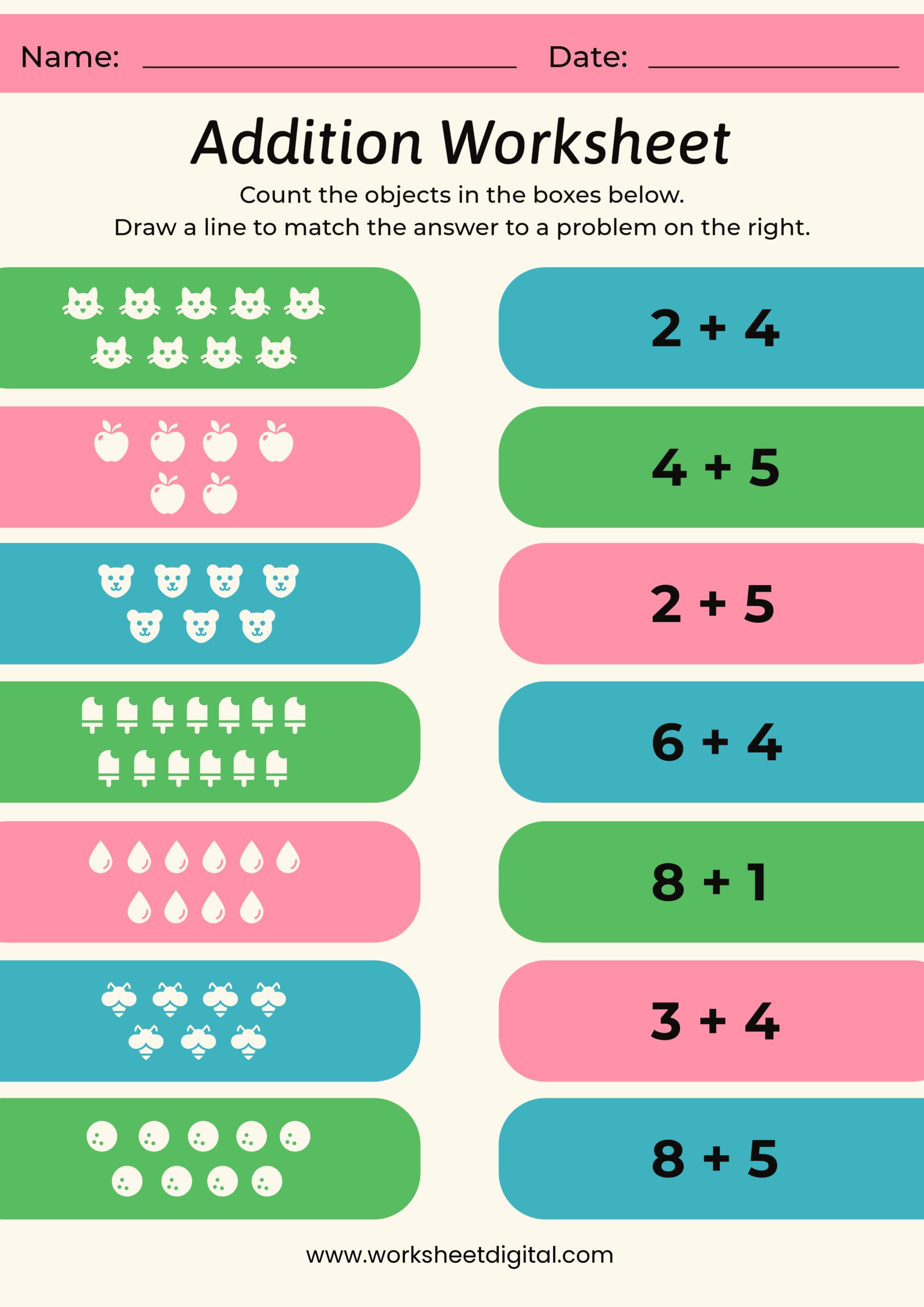 Addition Worksheet Worksheet Digital Worksheets Library