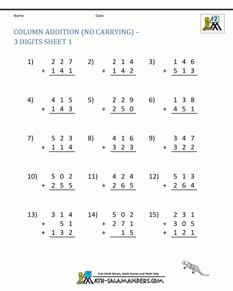 Addition Worksheets PDF Math Worksheets Printable