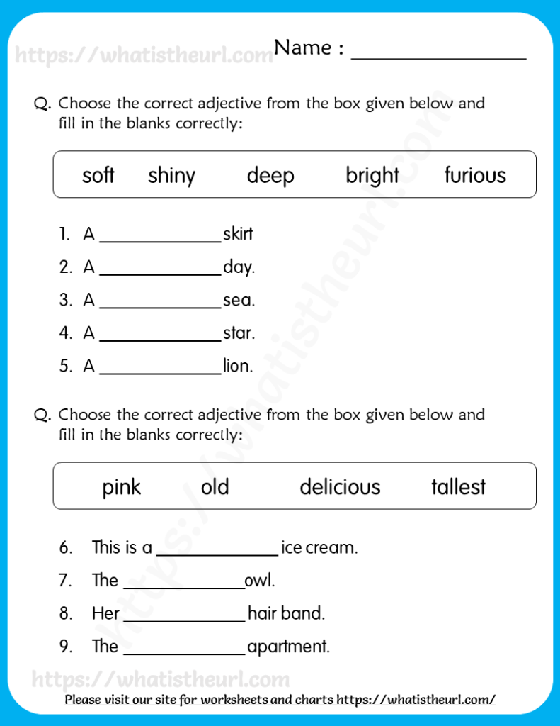 Adjectives Worksheet Grade 5 Pdf Adjectiveworksheets