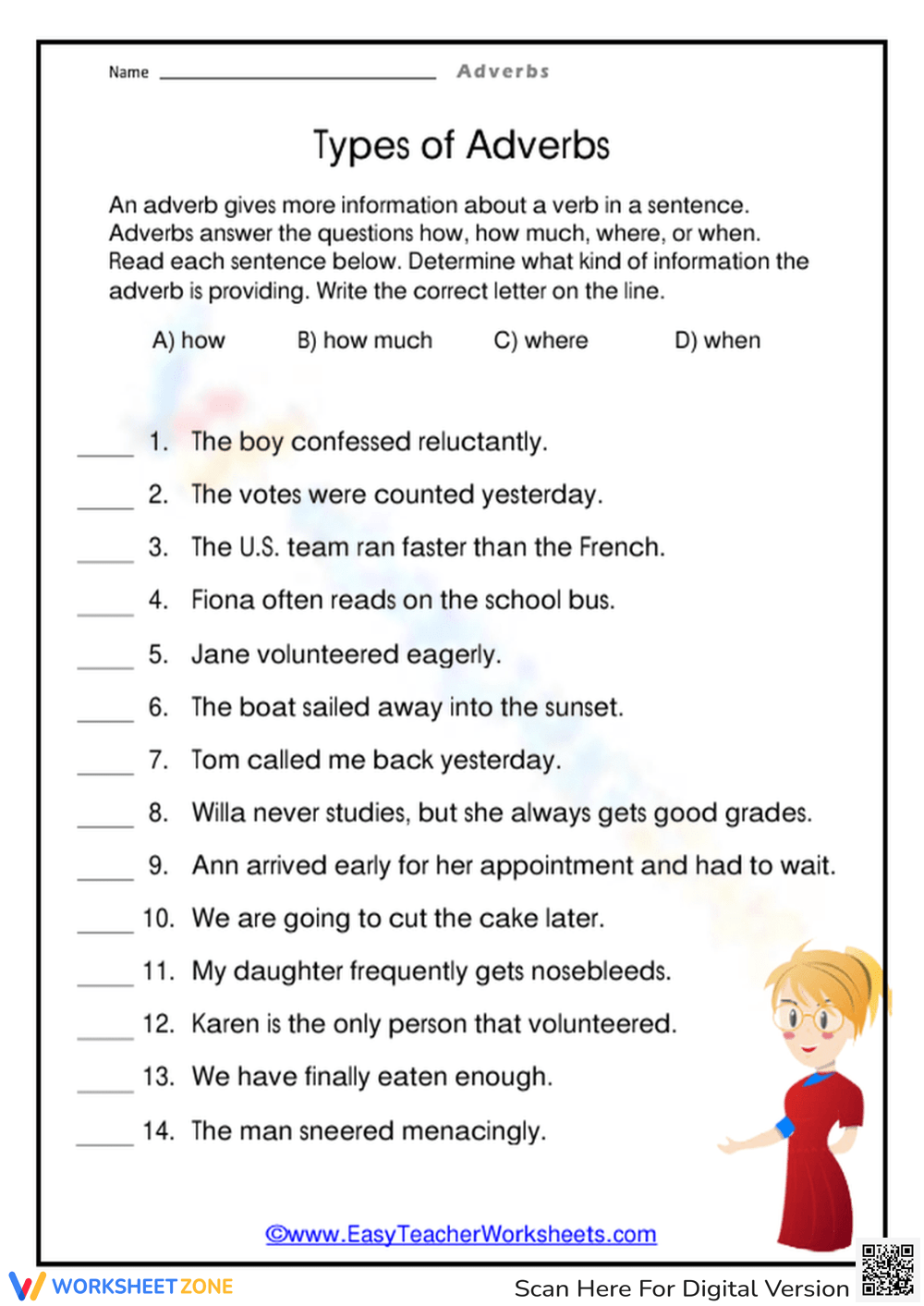Adverbs Identifying Worksheet For Class 6 Worksheets Library