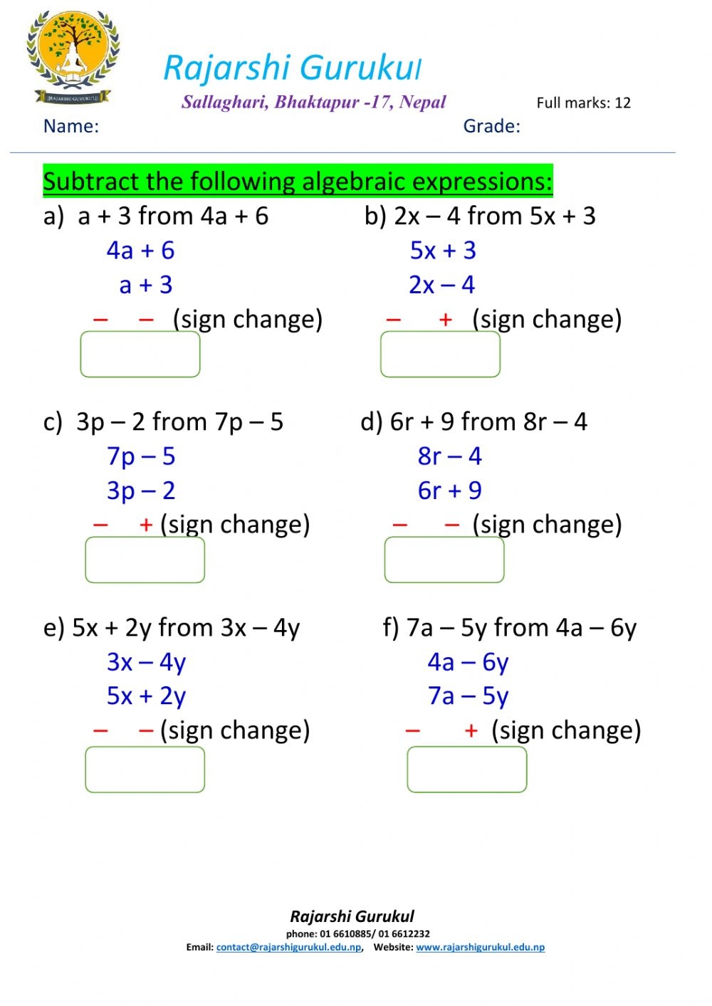 Algebraic Expressions Interactive Worksheet Equations Worksheets