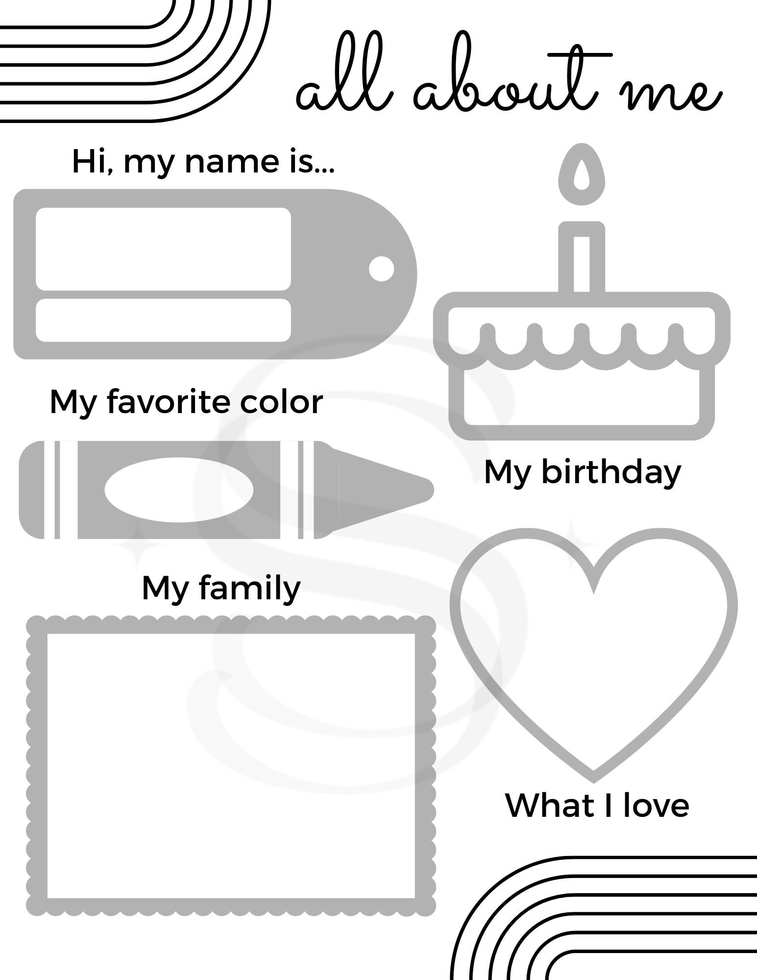 All About Me Preschool Worksheet Back To School Activity Sheet 