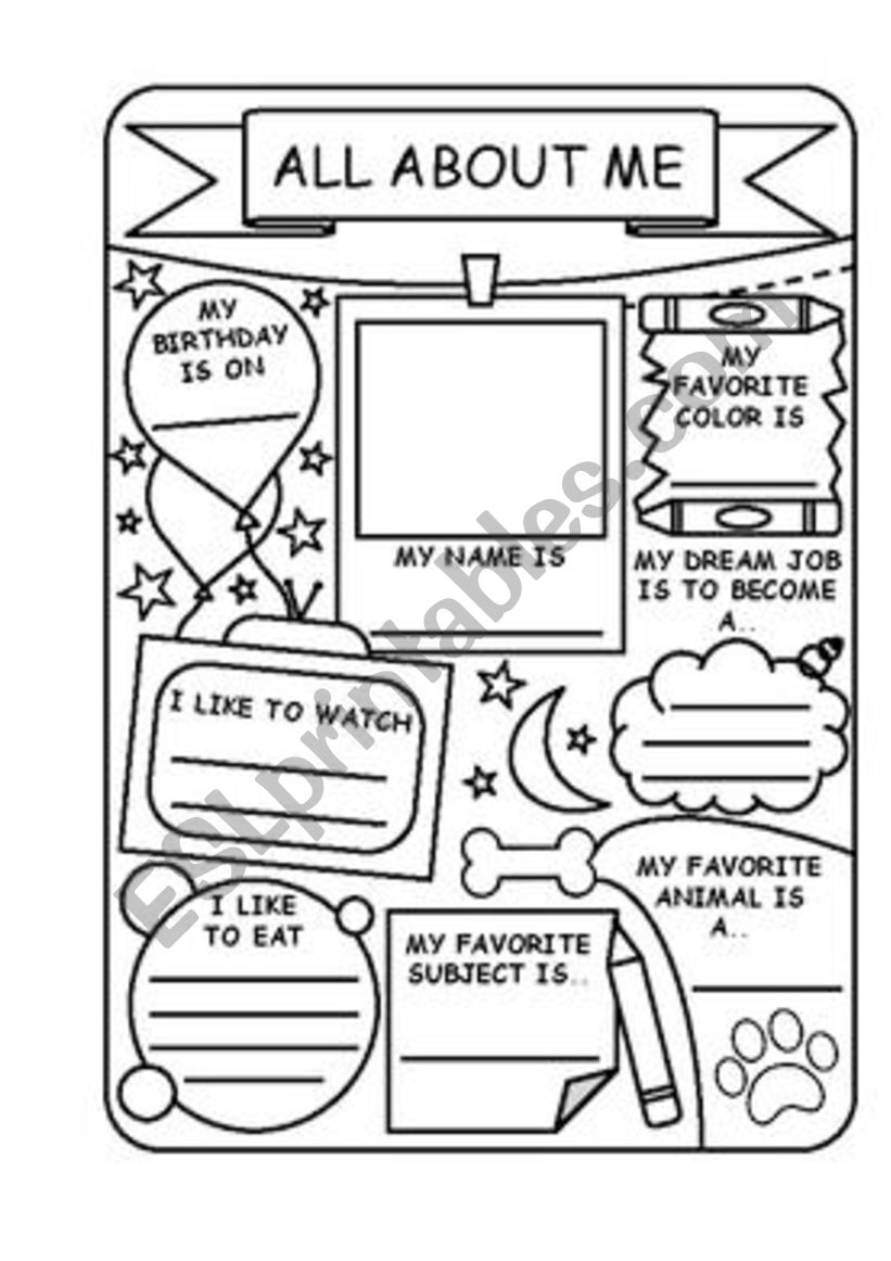 All About Me Worksheet Wordworksheet