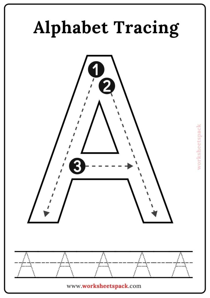 Alphabet Tracing Cards Uppercase Letters Worksheetspack