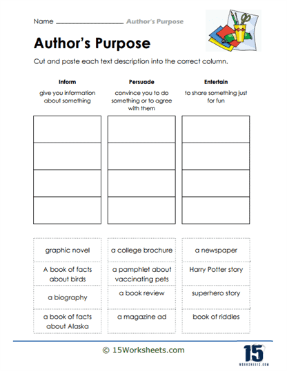 Authors Purpose Worksheets 15 Worksheets Worksheets Library
