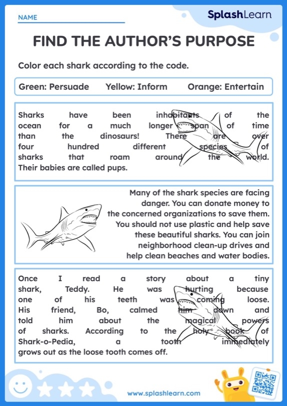Authors Purpose Worksheets For Kids Online Worksheets Library