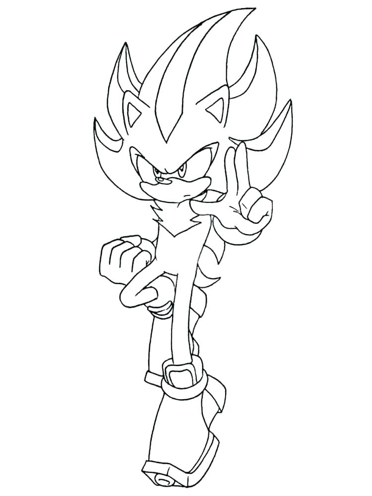 Awesome Shadow The Hedgehog Coloring Page Free Printable Coloring 