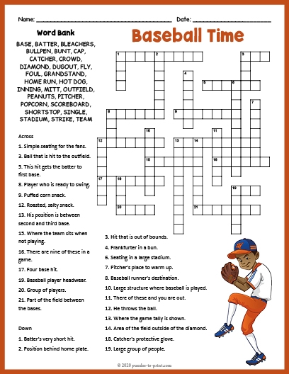 Baseball Teams Worksheet WordMint