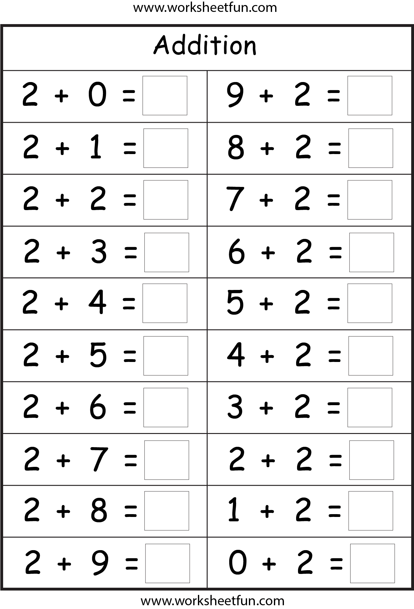 Basic Addition Worksheets Worksheets Library