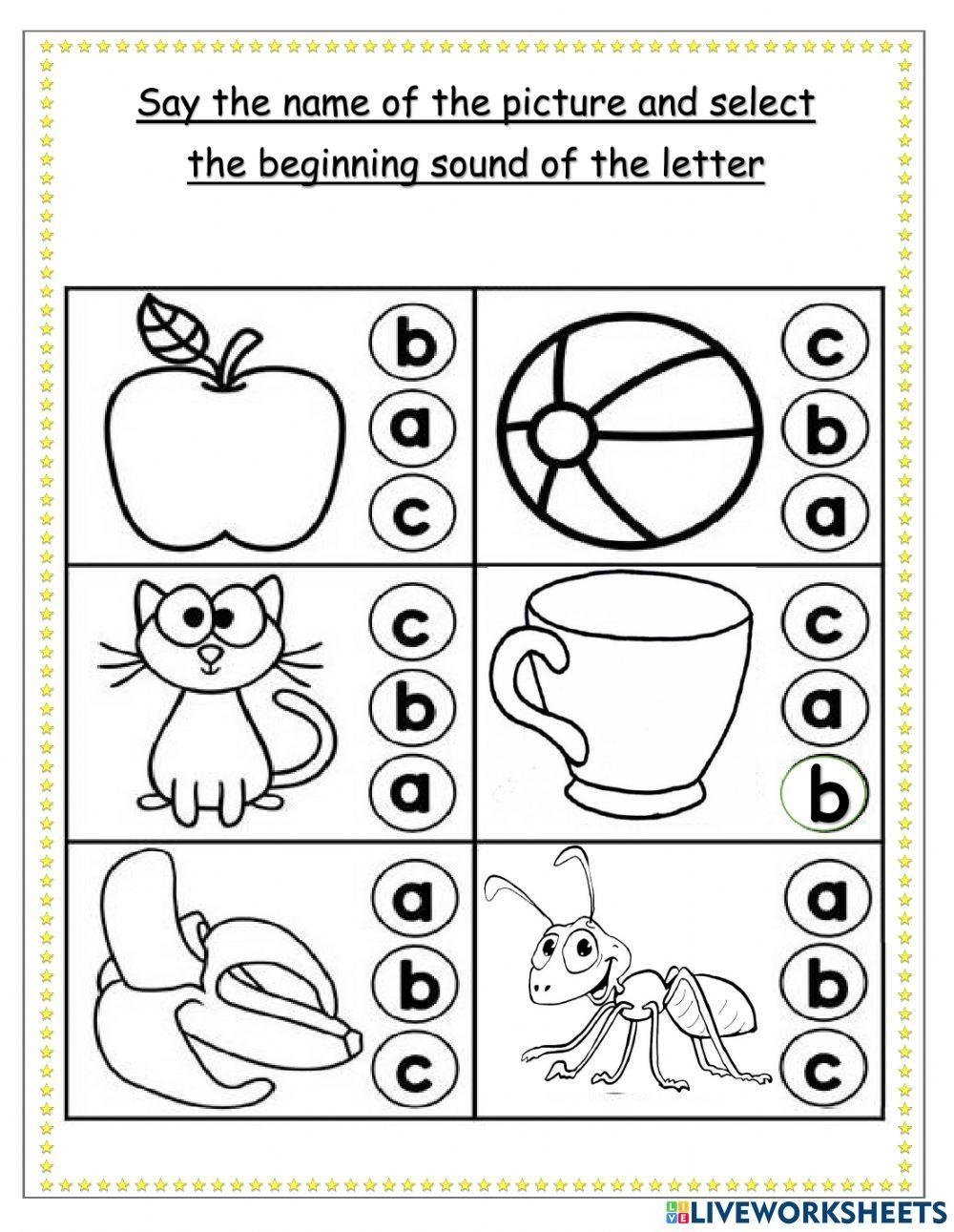 Beginning Sound ABC Worksheet Live Worksheets Worksheets Library