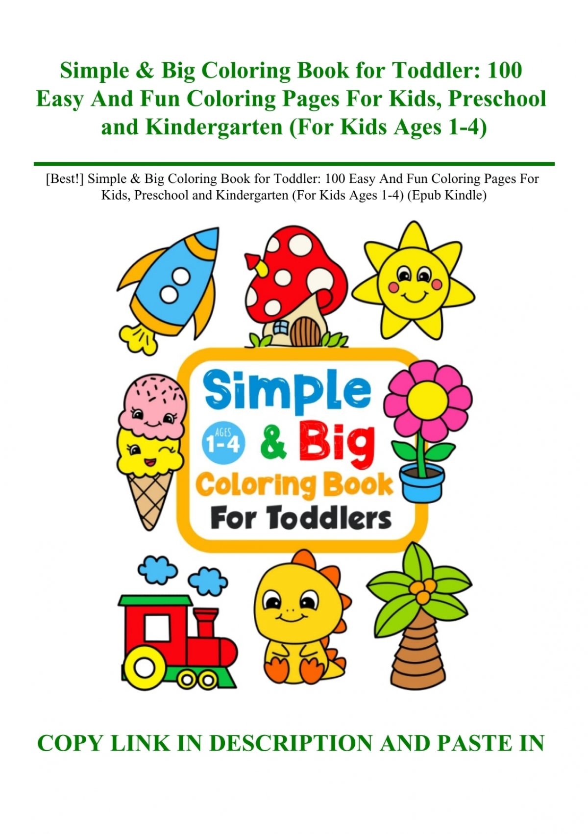 Best Simple Big Coloring Book For Toddler 100 Easy And Fun