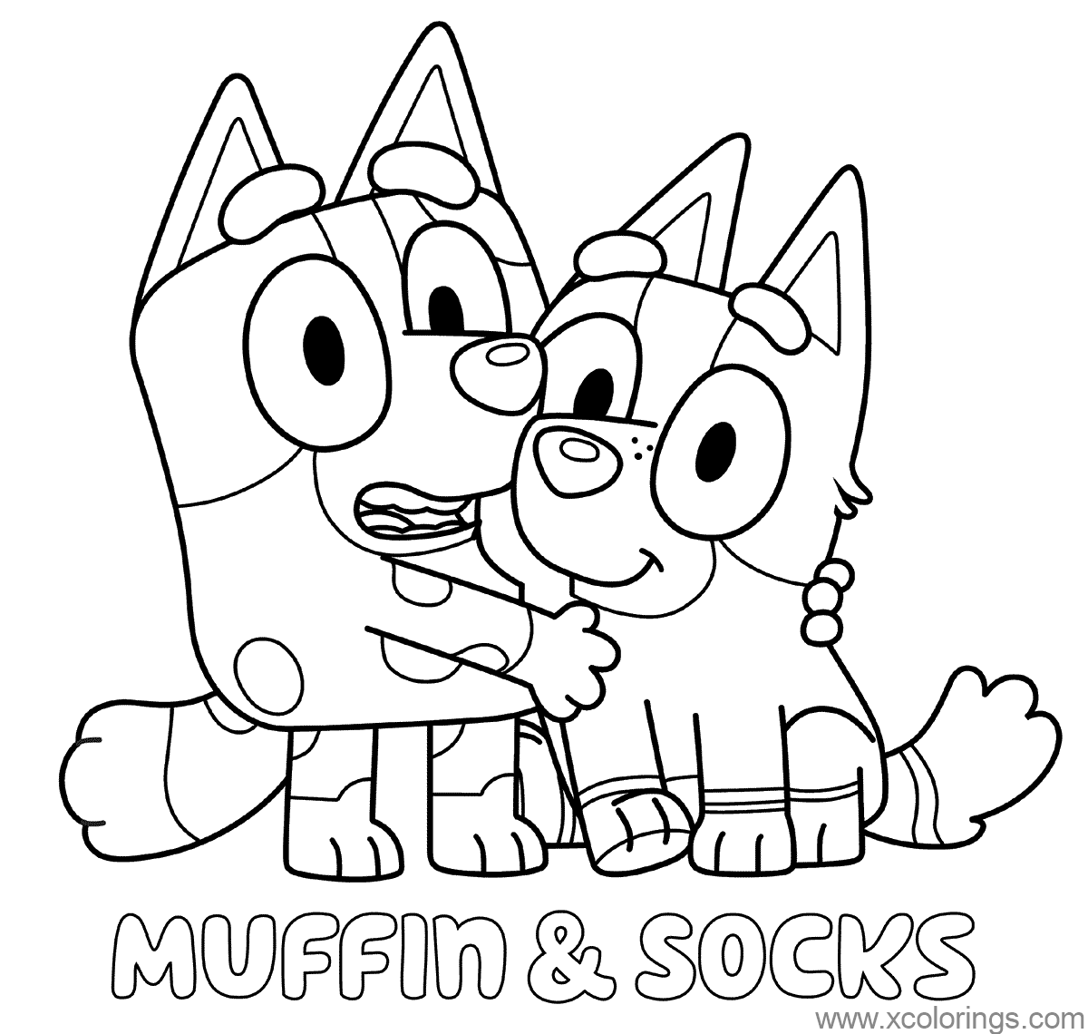 Bluey Characters Coloring Pages XColorings