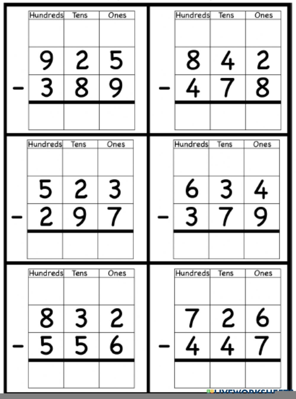 Borrowing Math Subtraction Worksheets Subtraction Worksheets