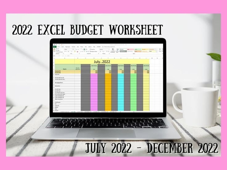 Budget 2022 July December Budgeting Worksheet EXCEL Digital 