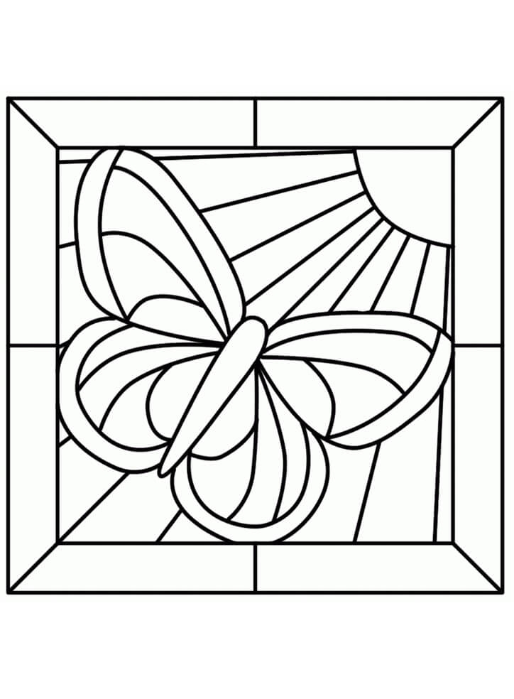 Butterfly Stained Glass Coloring Page Free Printable Coloring Pages 