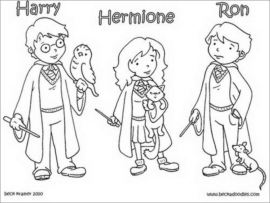 Cartoon Harry Potter Coloring Pages ColoringBay