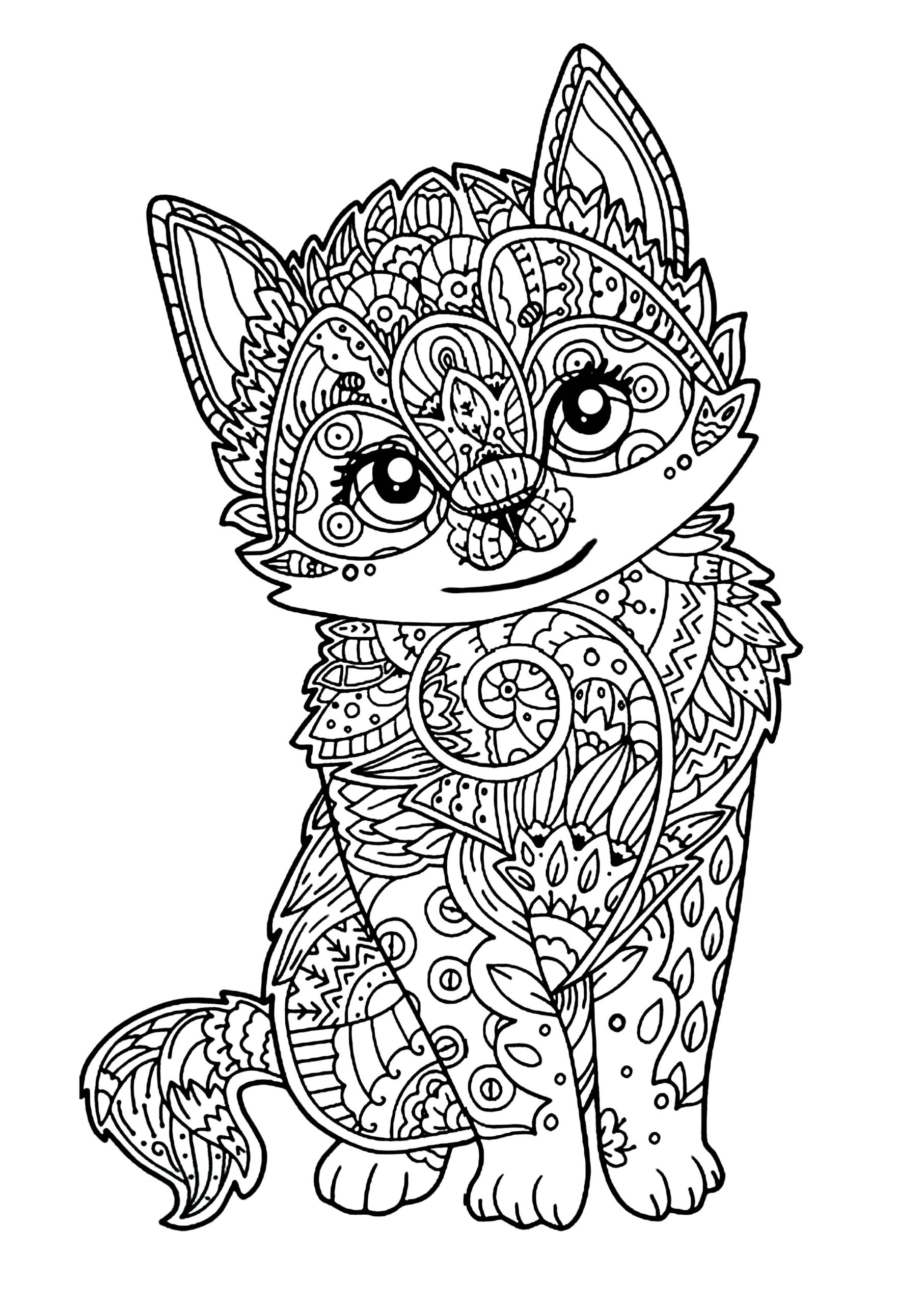Cat Coloring Pages For Adults Best Coloring Pages For Kids