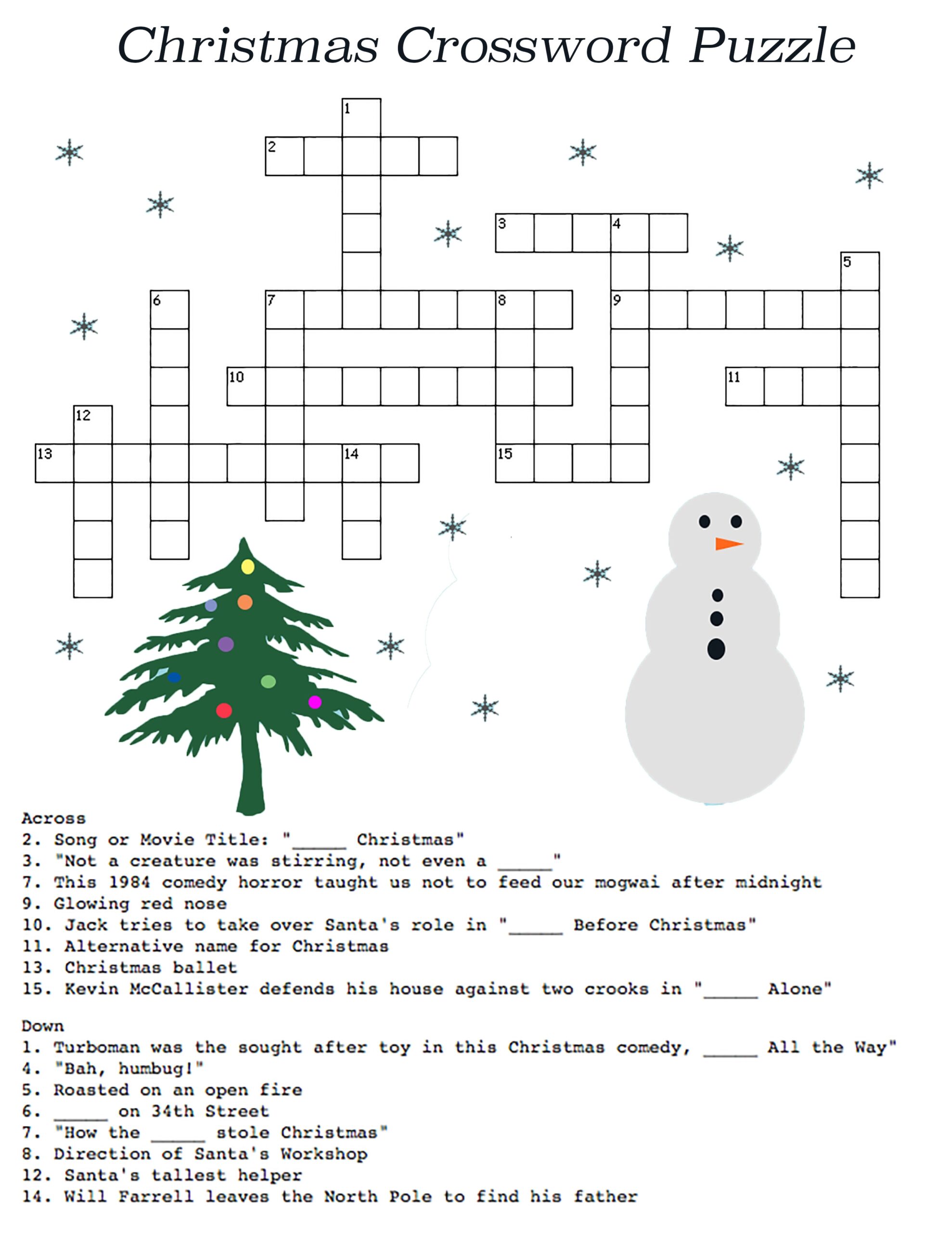 Christmas Crossword Printable