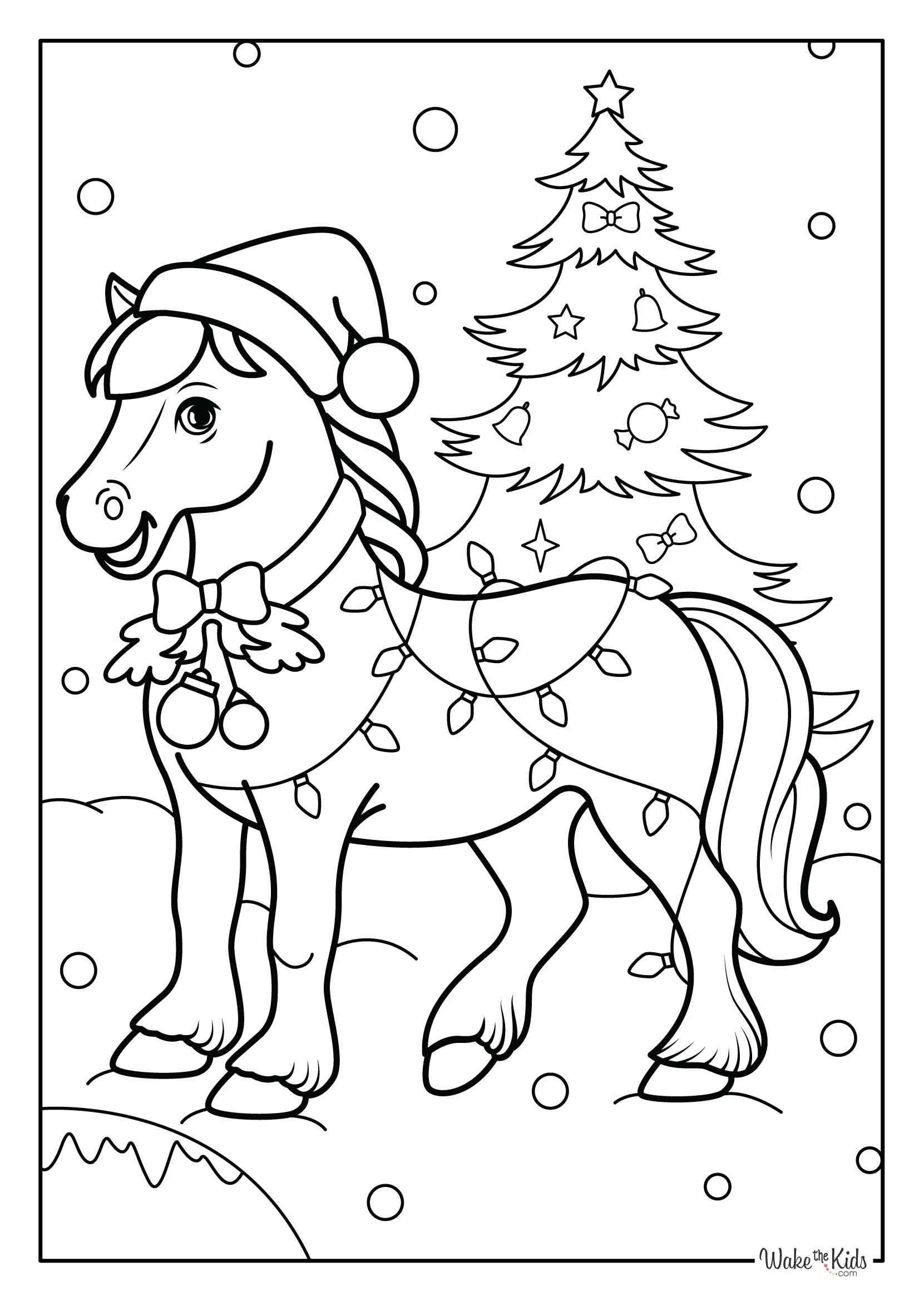 Christmas Horse Coloring Pages Free Printable PDFs WakeTheKids