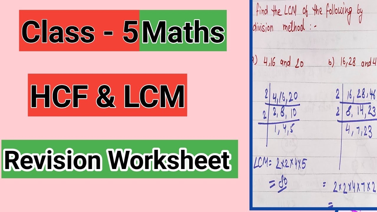 Class Maths Worksheet Topic HCF And LCM Worksheet Maths For 51 OFF