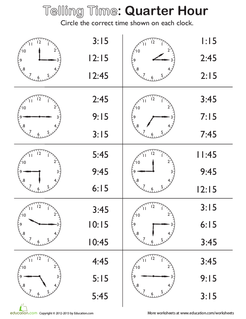 Clock Worksheets Telling Time To The Hour Clock Teach Time To 