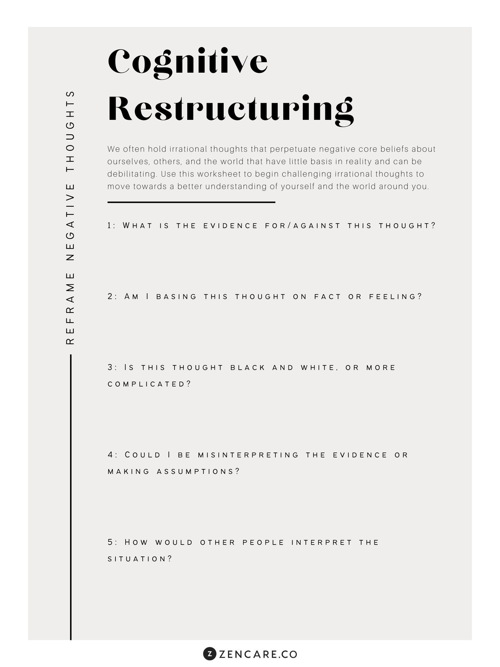 Cognitive Restructuring Worksheet