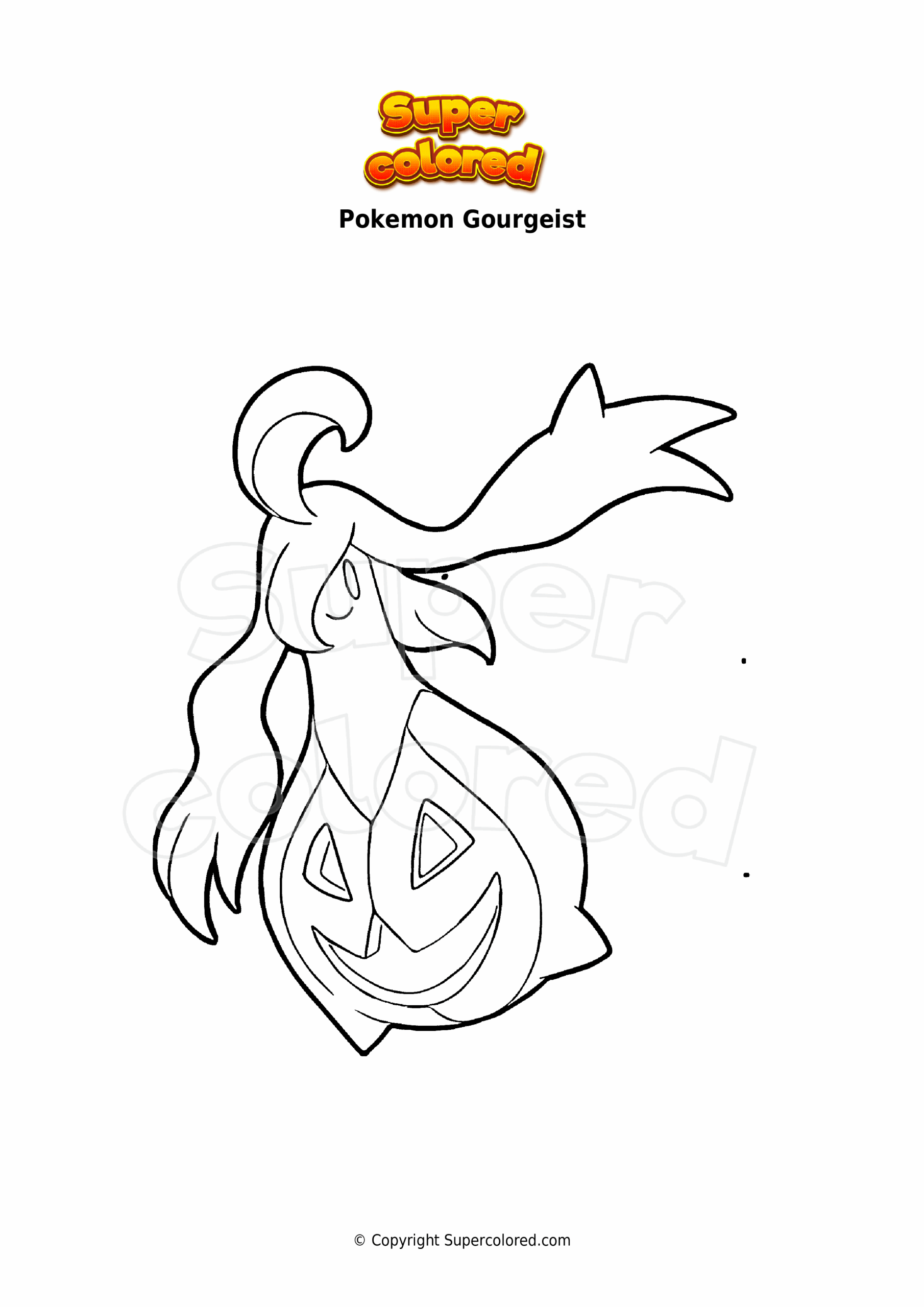 Coloring Page Pokemon Gourgeist Supercolored