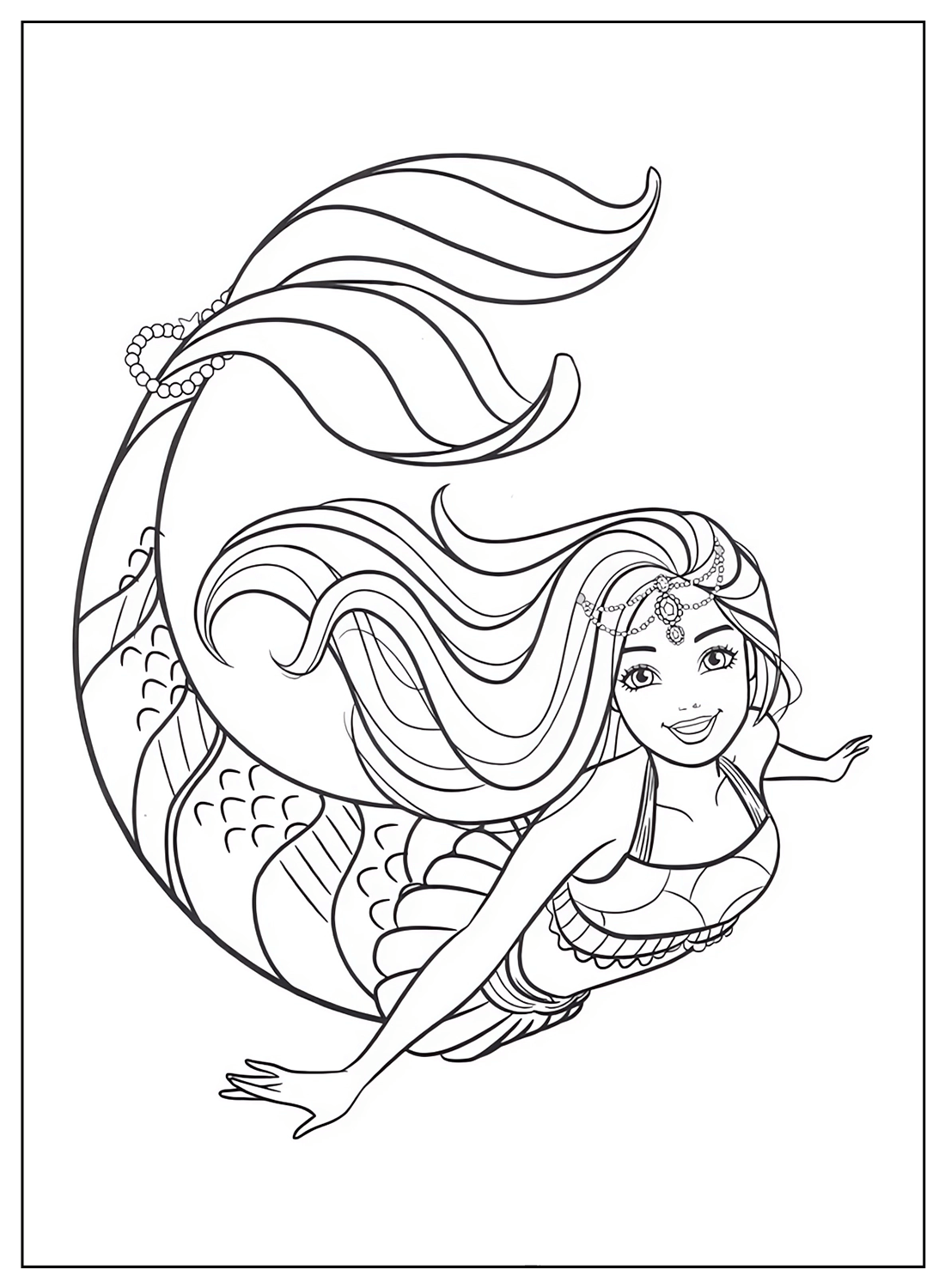 Coloring Pages Mermaid Barbie Free Printable Coloring Pages