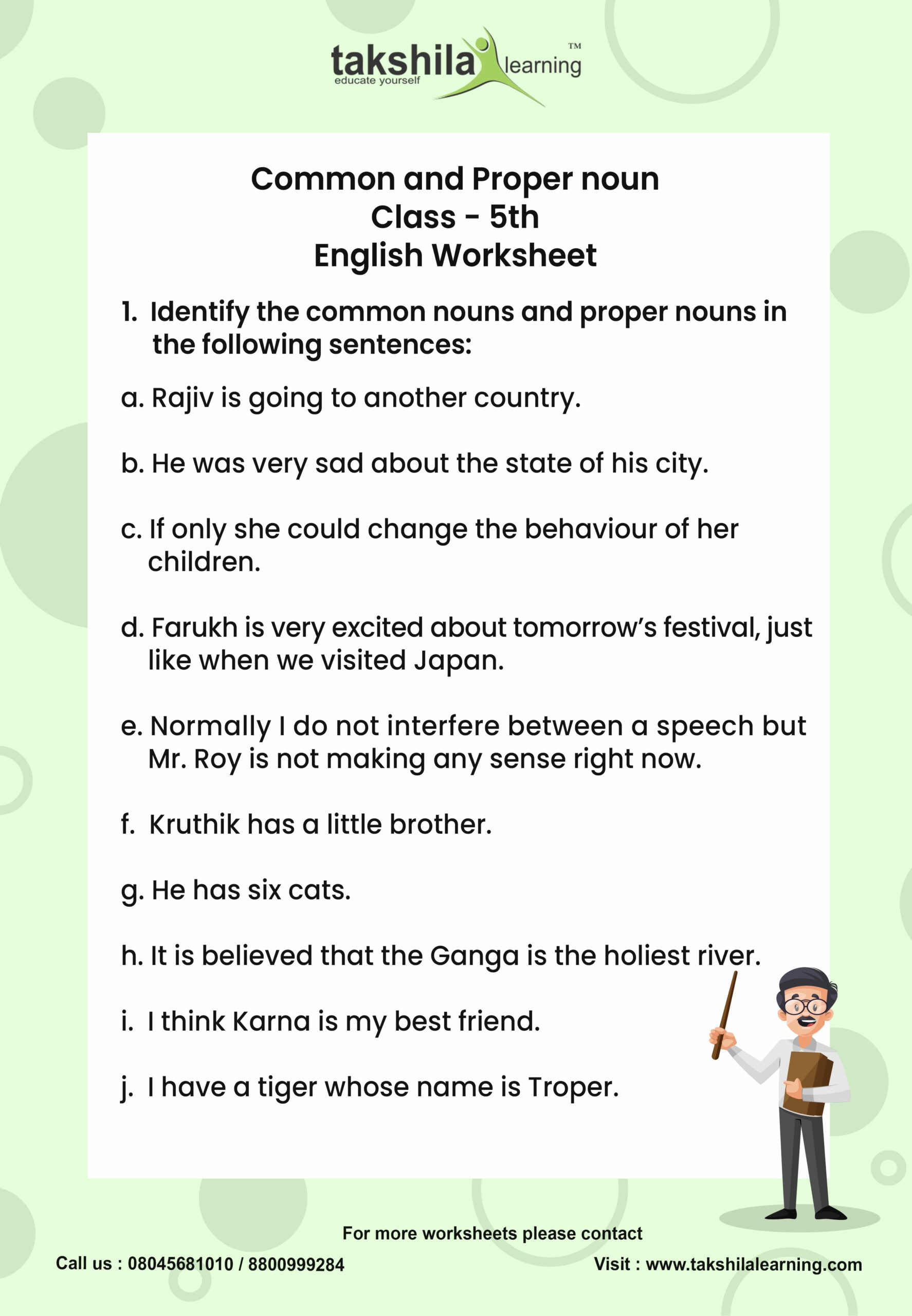 Common Nouns And Proper Nouns Worksheet Answers CommonWorksheets