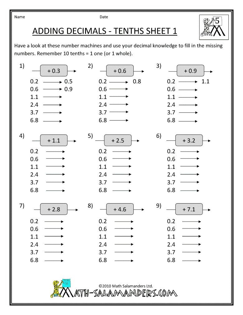 Comparing Decimals Worksheet Grade 5 Kidsworksheetfun