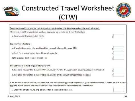 Constructed Travel Defense Travel Management Office Worksheets Library