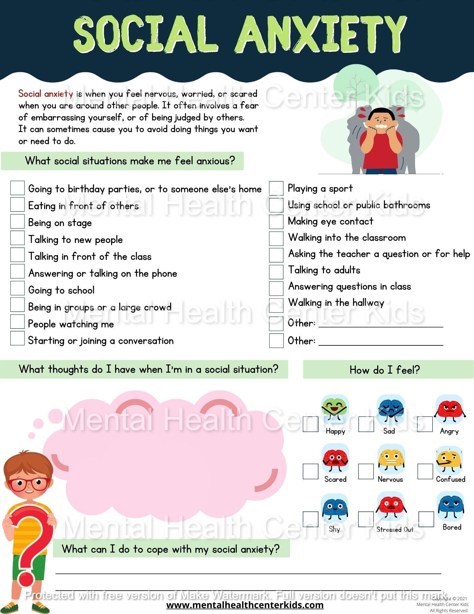Coping Skills Anxiety Worksheet Therapist Aid Worksheets Library