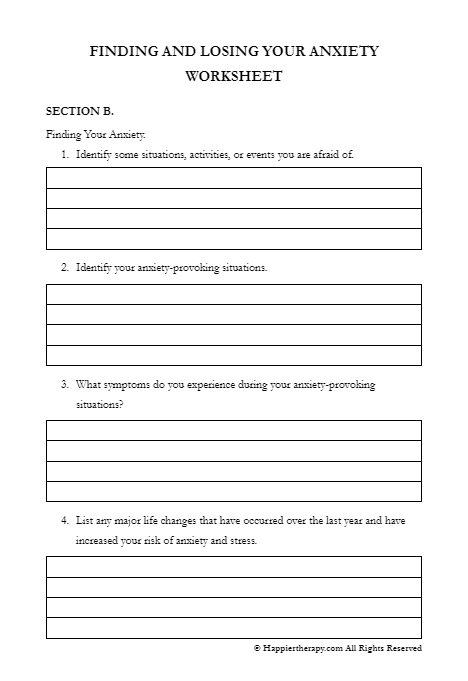 Coping Skills Anxiety Worksheet Therapist Aid Worksheets Library