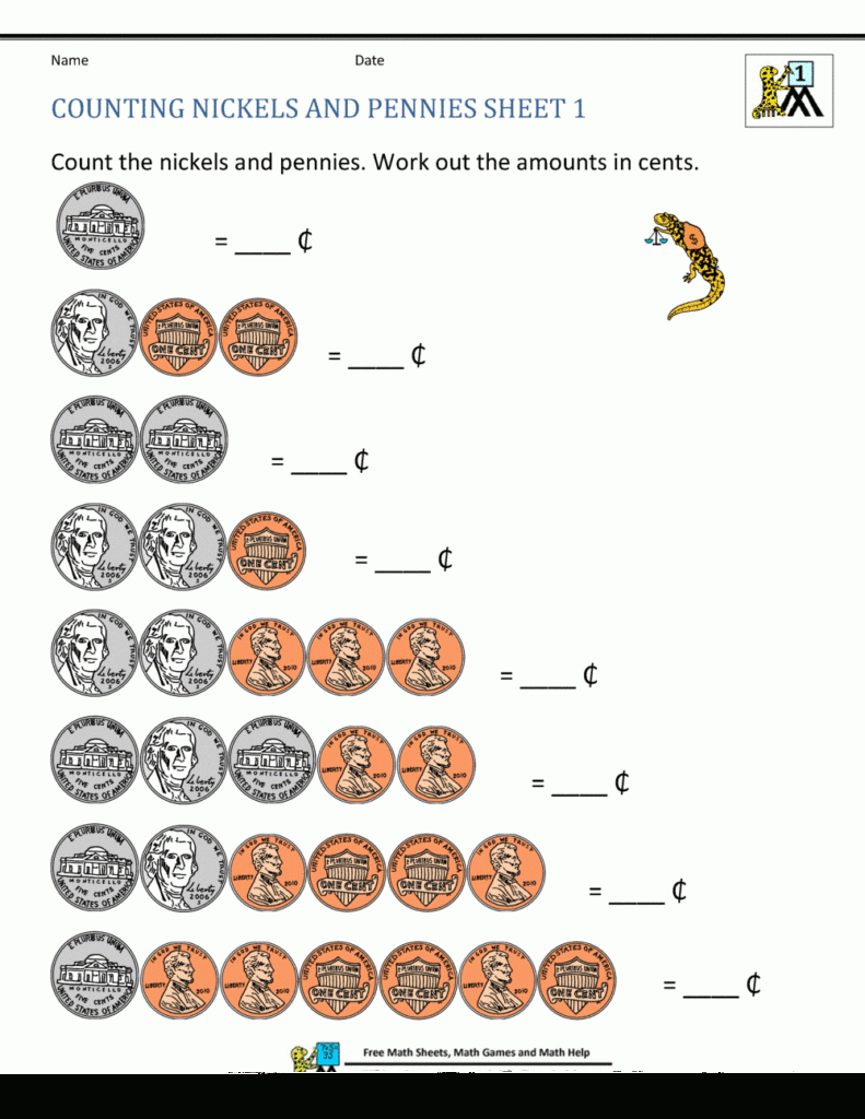 Counting Money First Grade Worksheets CountingWorksheets