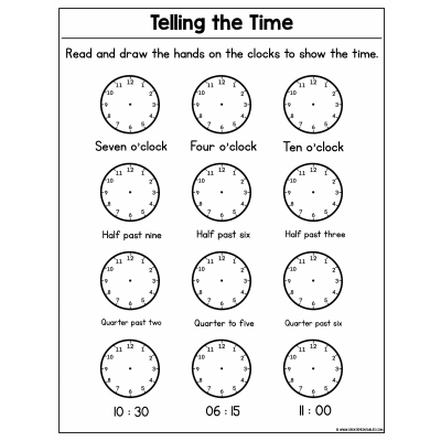 CreatePrintables Telling The Time Worksheet