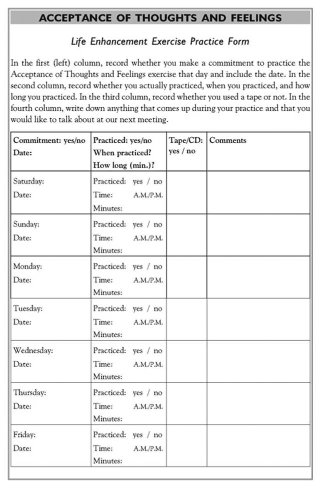 Creating An Acceptance Context For Treatment ACT Treatment Of 