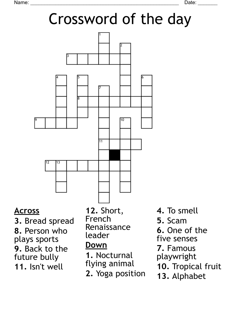 Crossword Of The Day WordMint