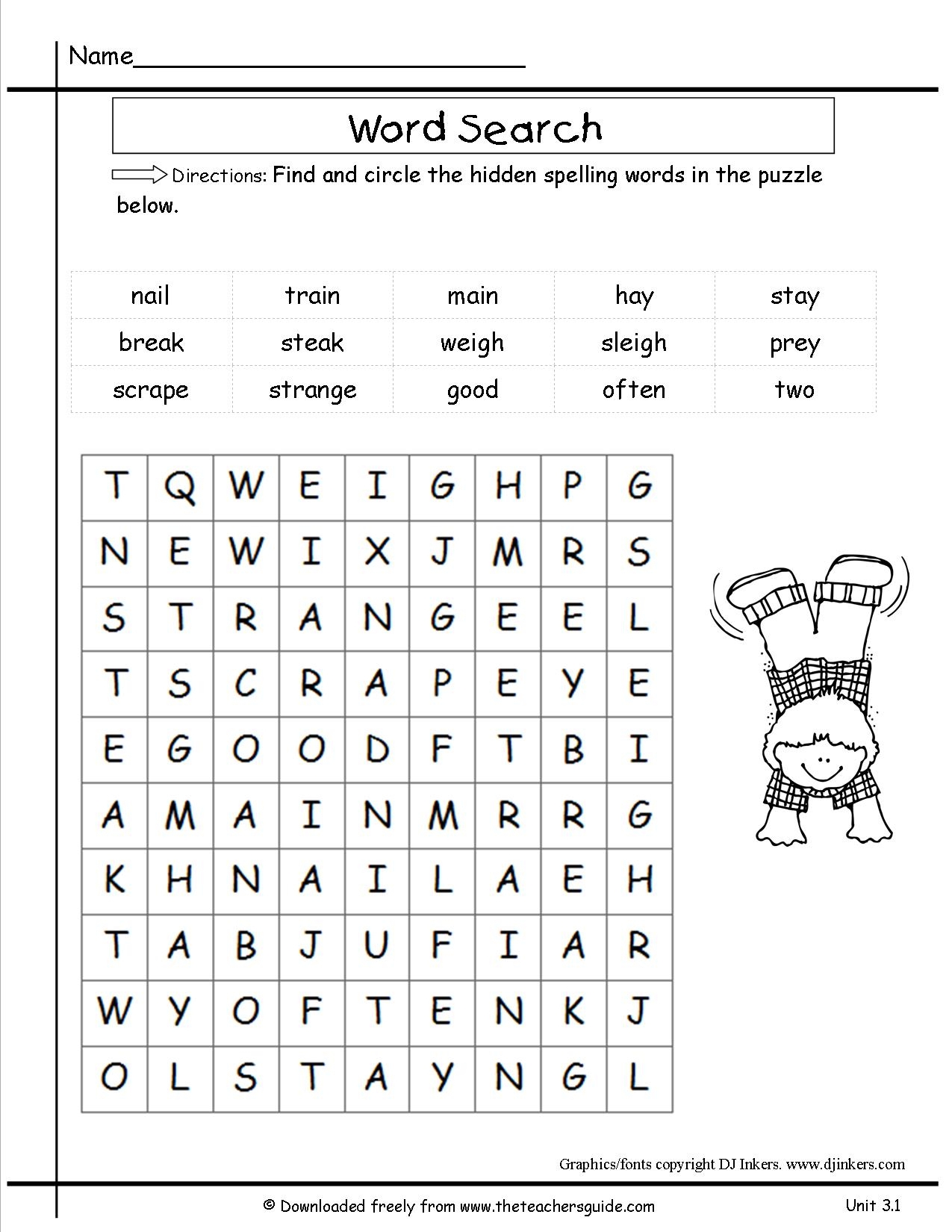 Crossword Puzzles For 2nd Graders Free