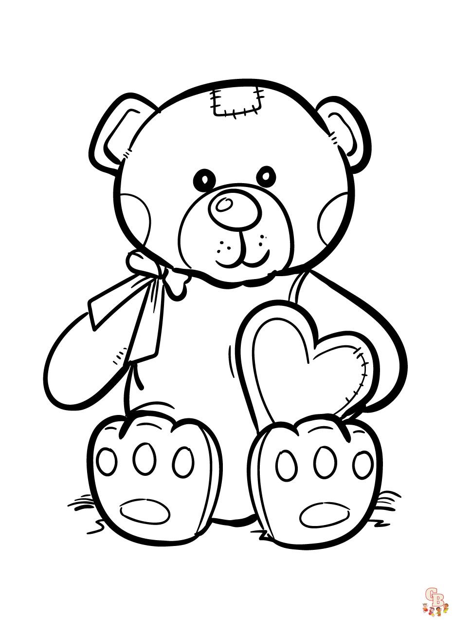 Cute And Free Teddy Bear Coloring Pages For Kids GBcoloring
