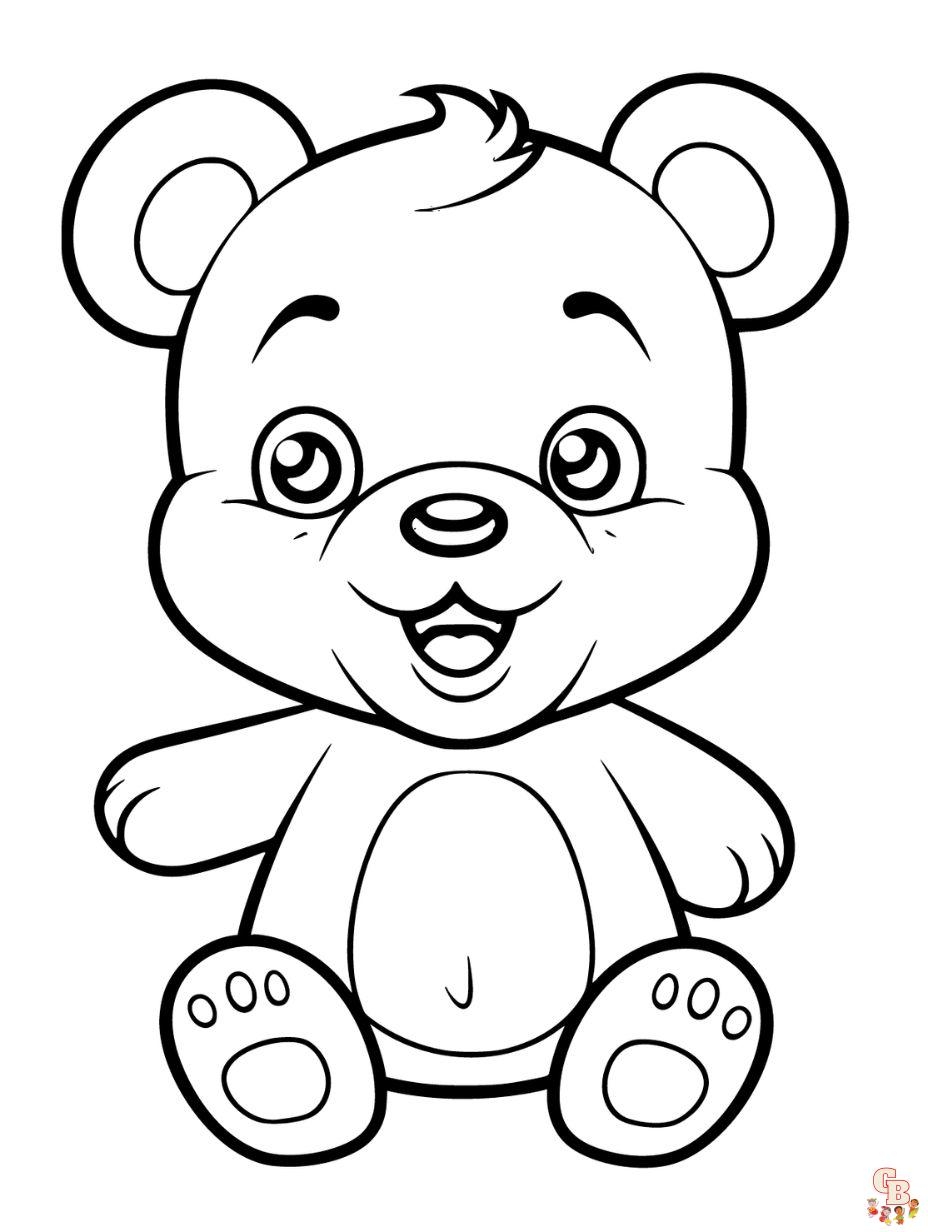 Cute And Free Teddy Bear Coloring Pages For Kids GBcoloring
