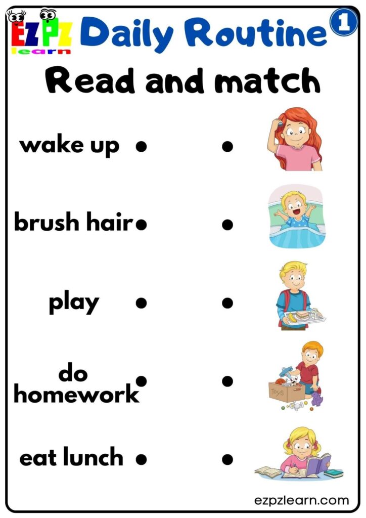 Daily Routine Worksheet - Free Printable Coloring Pages
