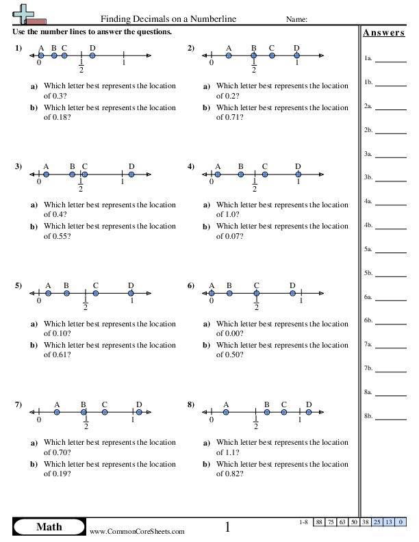 Decimal Worksheets Free CommonCoreSheets