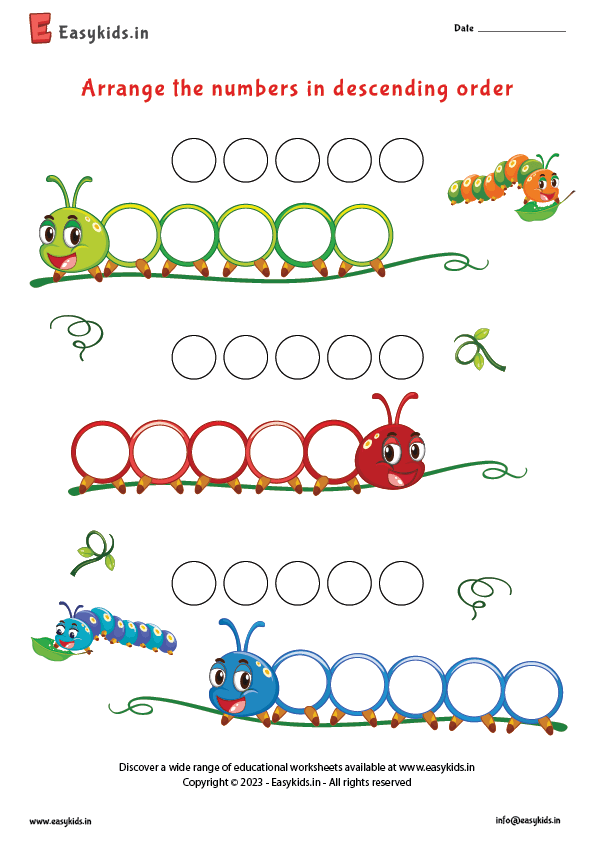 Descending Order Worksheet Template EasyKids in